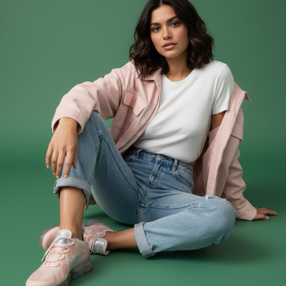 Nike Light Blue Women's Cropped Jeans